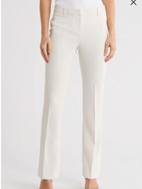 Amanda & Chelsea Off-White Straight-Leg Dress Trousers